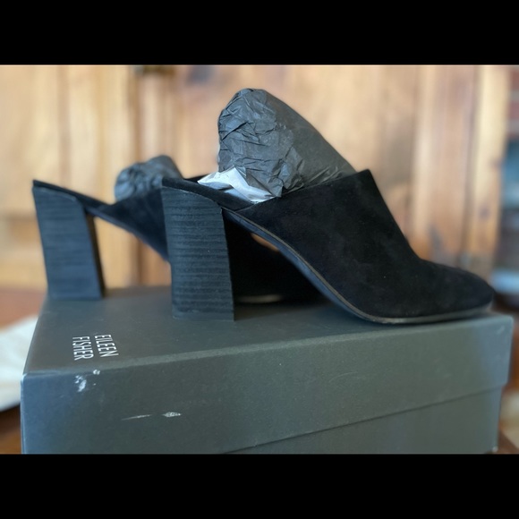 Eileen Fisher Prana Suede Heel Mule 9M - Picture 2 of 5